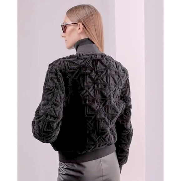 Ralph Lauren Collection 2022 Raygan Laser Logo Spanish Shearling Bomber Jacket - Picture 1 of 15